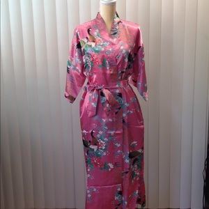 Women satin kimono robe - long